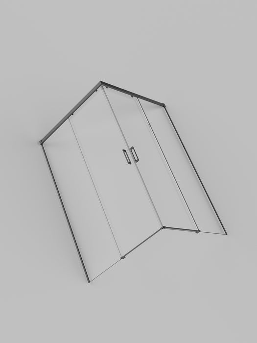 SB_X STYLO Mampara Ducha Rectangular Black Gun Metal Transparente