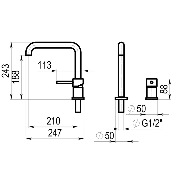 PRESTO 8635200 Theo batería lavabo Cromo