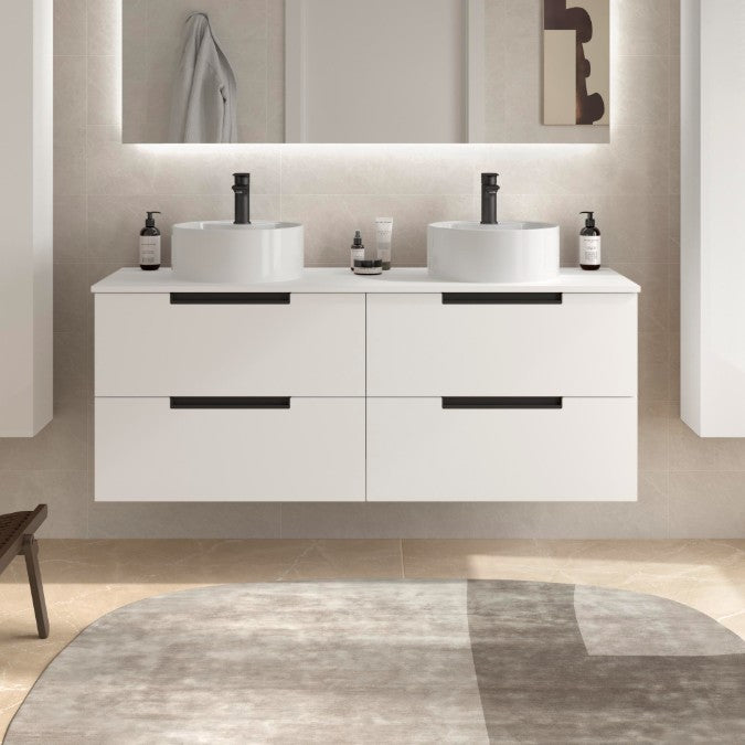 SALGAR 122008 LENI Mueble+Lavabo LISBOA 2 Senos 120cm Blanco Mate