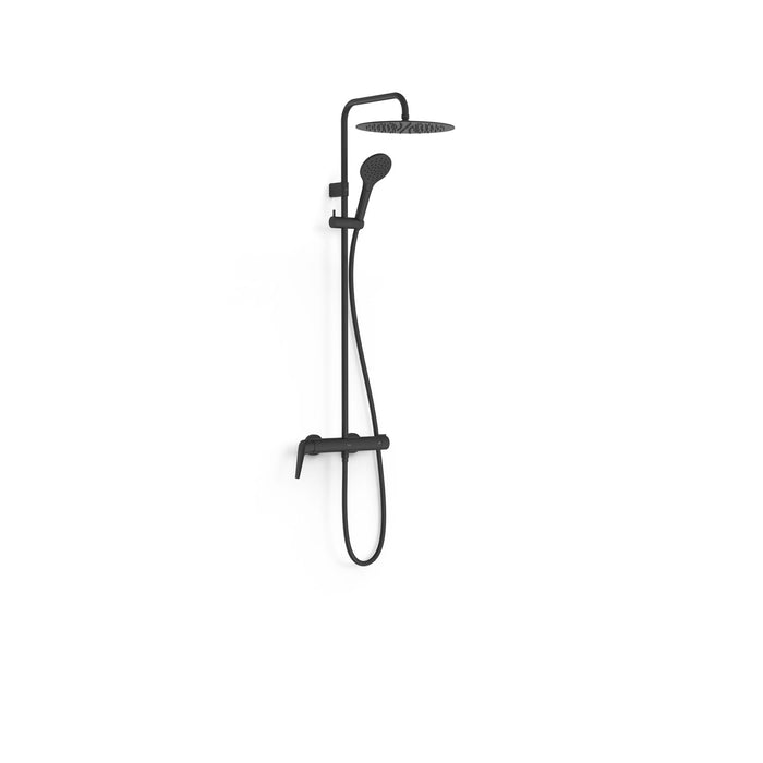 TRES 28119101NM FUJI 2-Way Wall-Mounted Single-Handle Shower Faucet Set Matte Black