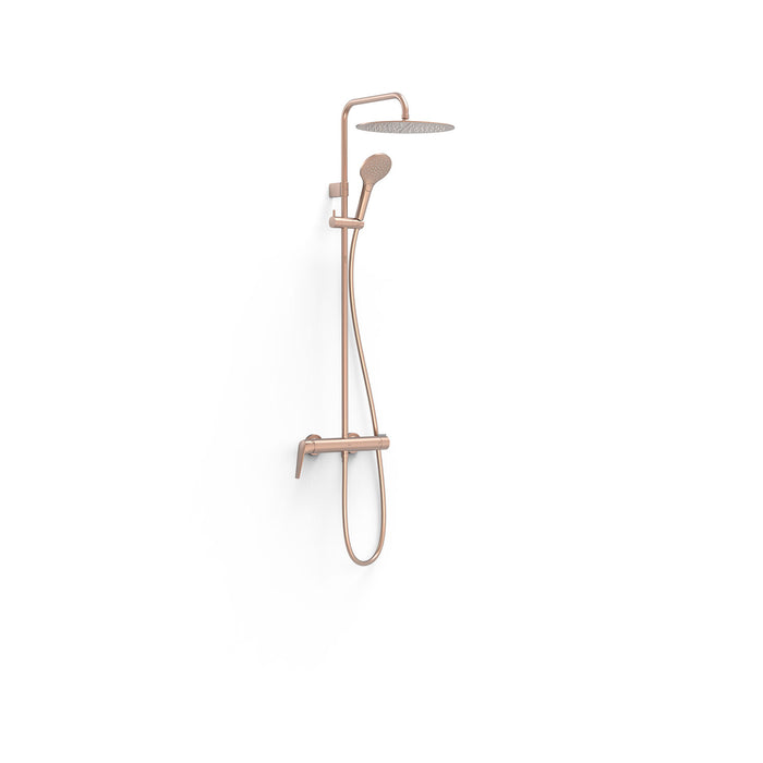 TRES 28119101OPM FUJI 2-Way Wall Mounted Single-Handle Shower Faucet Set Matte 24K Rose Gold
