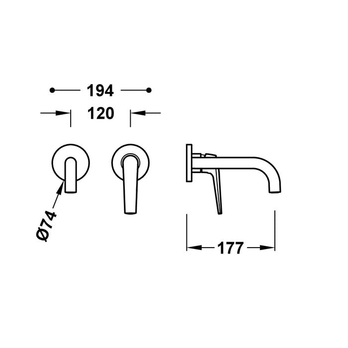 TRES 28130021OPM FUJI Pieza Vista para Cuerpo Empotrado De Lavabo Color Oro Rosa Mate 24K