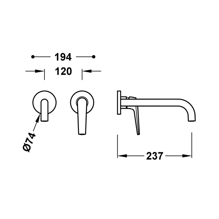 TRES 28130022AC FUJI Pieza Vista para Cuerpo Empotrado De Lavabo Color Acero