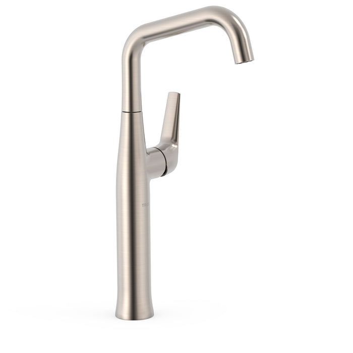 TRES 28184701AC FUJI Single-lever XXL Spout Faucet with Side Handle Sink Steel Color