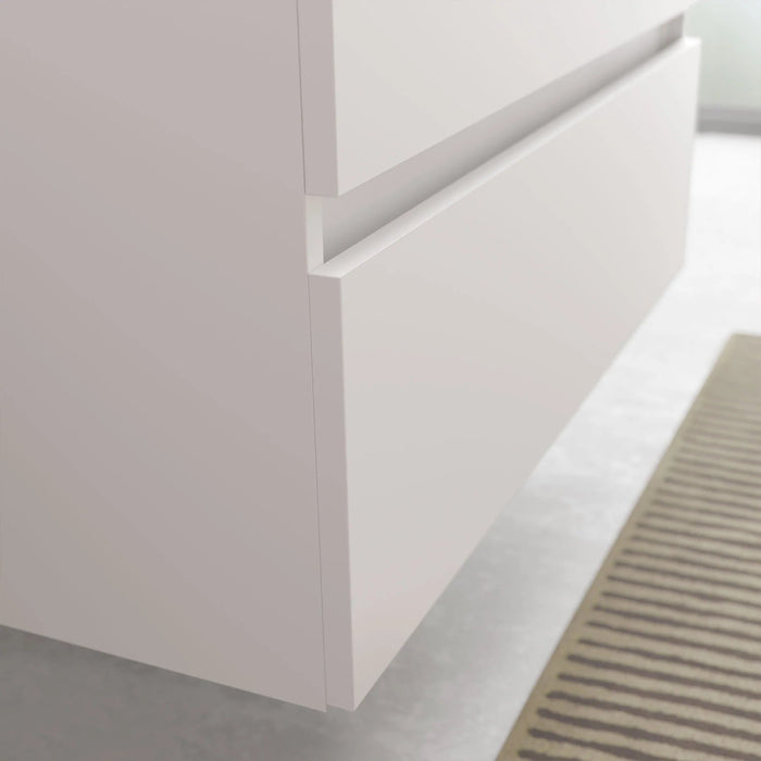 SALGAR 102235 BEQUIA Mueble de Baño con Lavabo de Posar y Encimera 120 2 Cajones y 4 Huecos Blanco Roble África