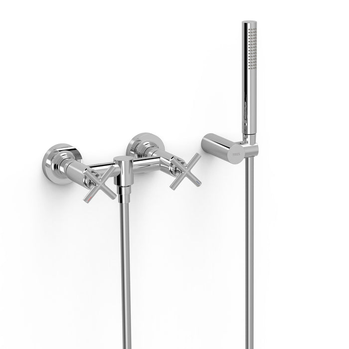TRES 28316301 MONT BLANC Two-Handle Wall-Mounted Shower Faucet Chrome Color