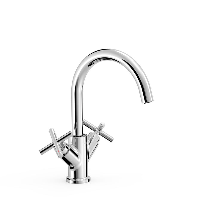 TRES 28320301 MONT BLANC Tall Two-Handle Sink Sink Chrome Color