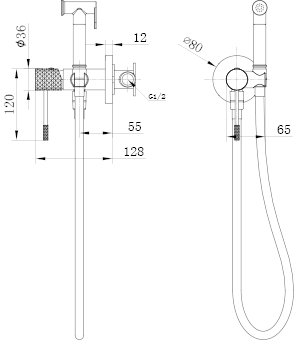 IMEX RDG053/BGM GÉNOVA Grifo Empotrado de Bidé Black Gun Metal