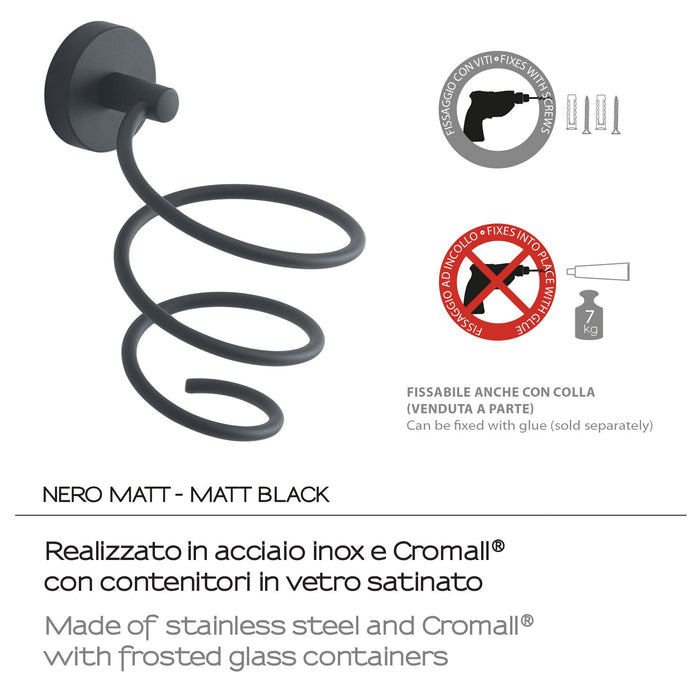 GEDY 23551400200 EROS Soporte Para Secador Negro Mate