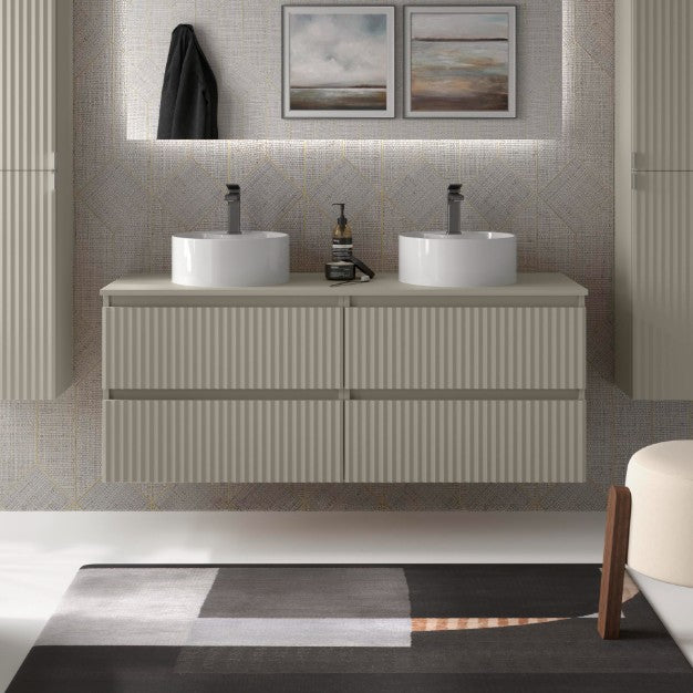 SALGAR 121778 KIRA Mueble+Lavabo LISBOA 140cm Gris mate