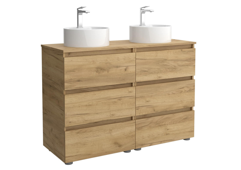 SALGAR BEQUIA Mueble 3C Lavabo sobre encimera 120 cm Roble