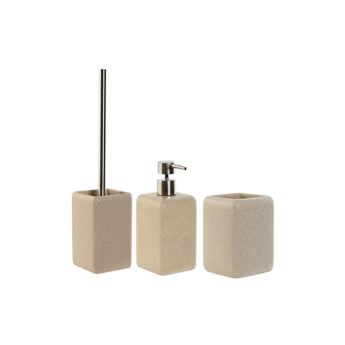 ARCOBAÑ FCATENAS  Lote Escobillero + Dispensador/dosificador Jabón + Vaso Beige Atenas