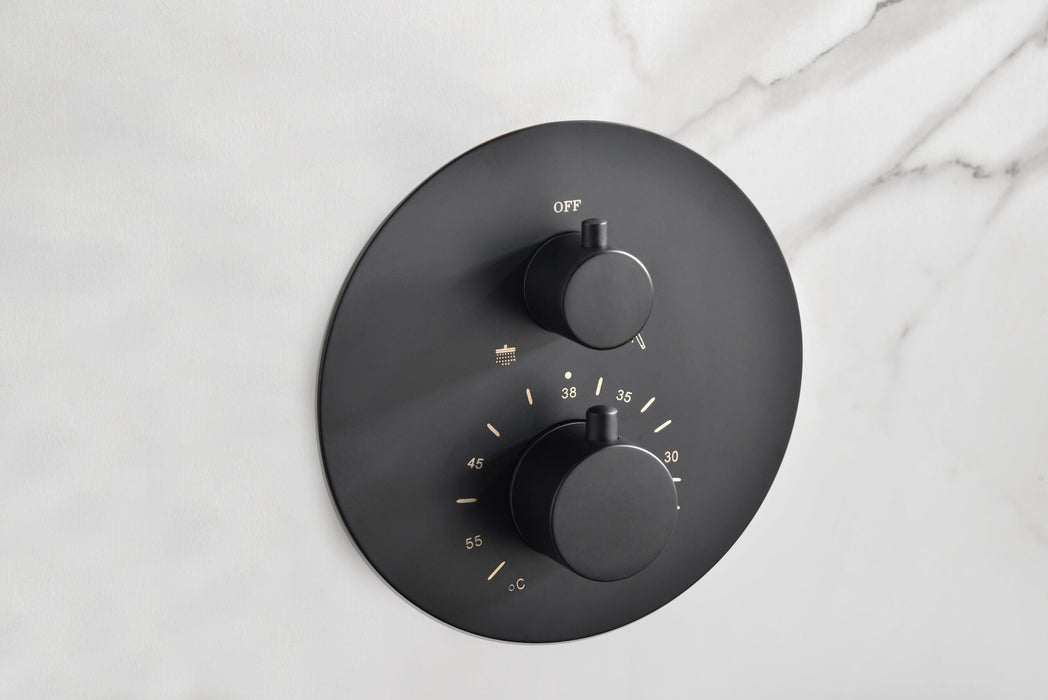 IMEX GTM039/NG MONZA Conjunto Grifo Ducha Termostático Empotrado Negro Mate