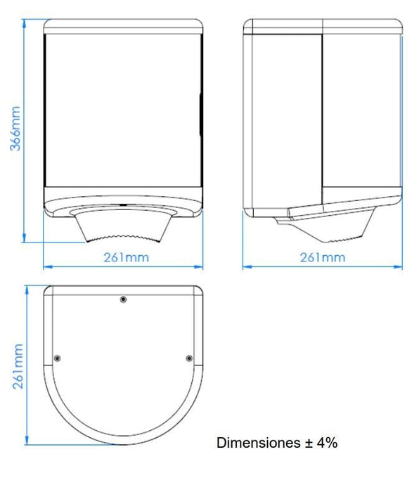 MEDICLINICS DT0303CS Dispensador Papel Toalla Bobina Inox Satinado 5 a 7 Días Mediclinics 