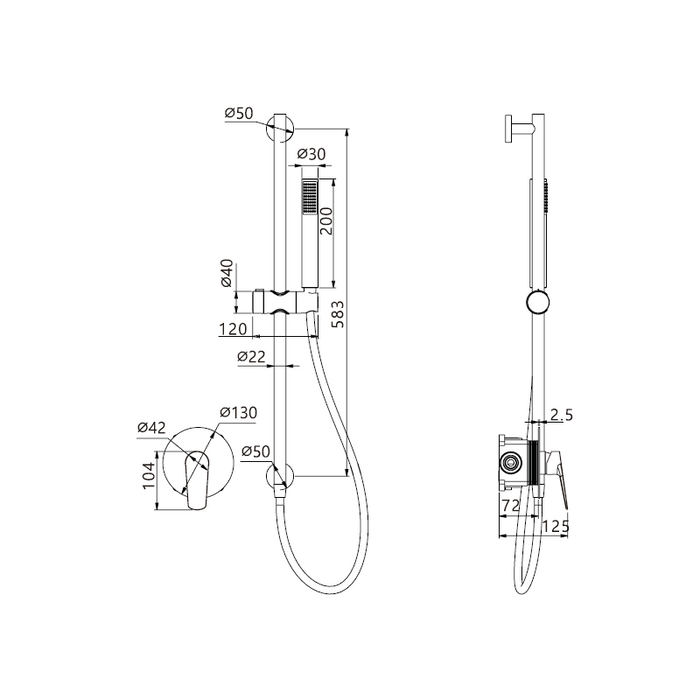 IMEX SMZ044 BELGICA Conjunto Monomando Ducha Cromo