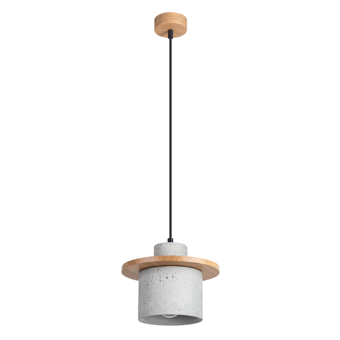SOLLUX SL.1363 Lámpara colgante MAB hormigón gris/madera natural