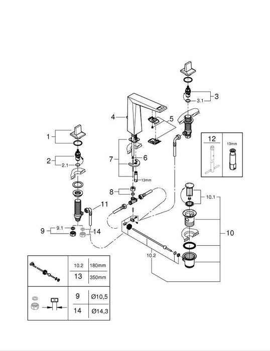 GROHE 24 172 GL1 ESSENCE Monomando de lavabo 1/2" tamaño S oro brillo