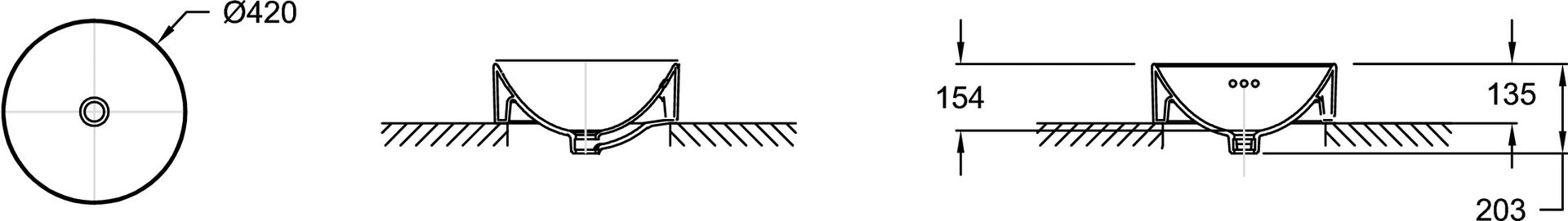 JACOB DELAFON E14800-7 VOX Lavabo Redondo. 42cm Negro