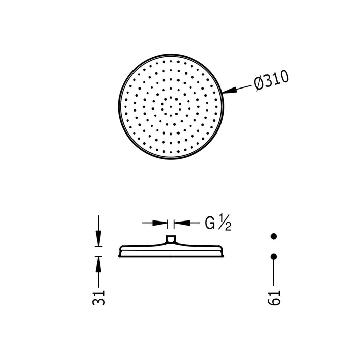 TRES 29933703LM COMPLEMENTOS DE DUCHA Rociador De Ducha Color Latón Viejo Mate