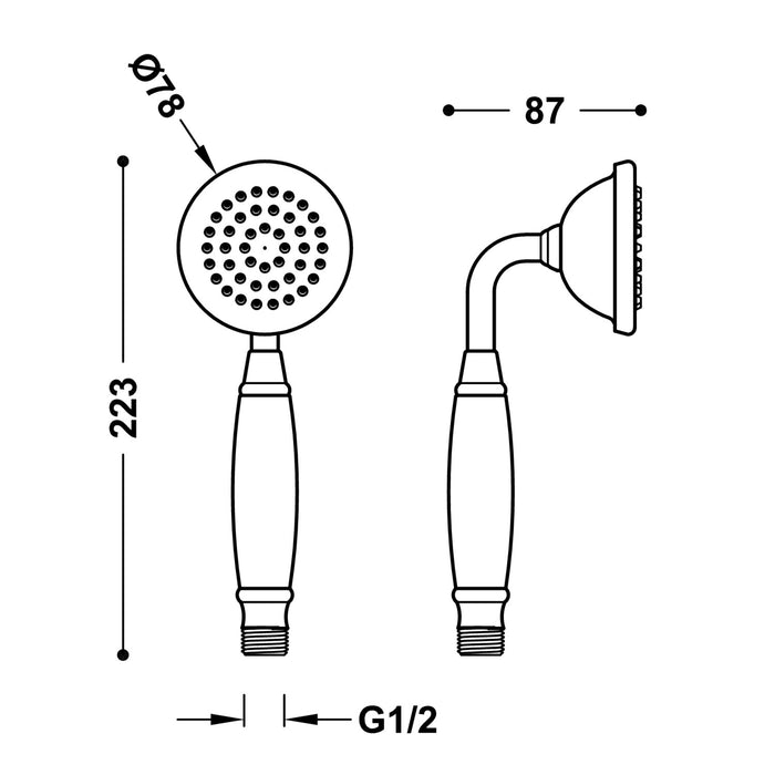 TRES 29963109LM TRES CLASSIC Hand Shower Old Matte Brass Color