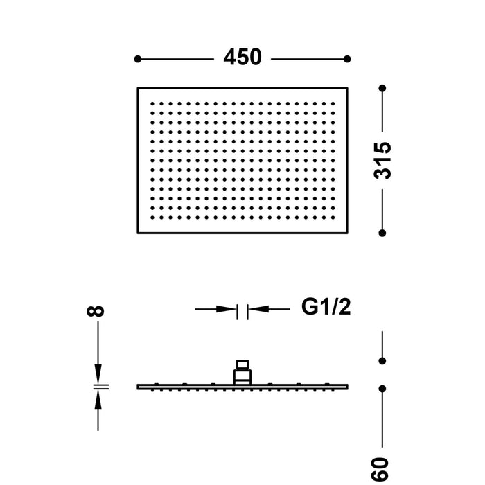 TRES 29963203OM COMPLEMENTOS DE DUCHA Rociador De Ducha Color Oro Mate 24K