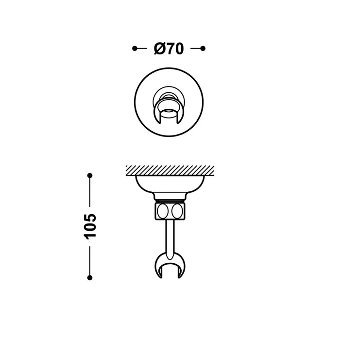 THREE 29963910LV SHOWER COMPLEMENTS Adjustable Support for Hand Shower Old Brass Color