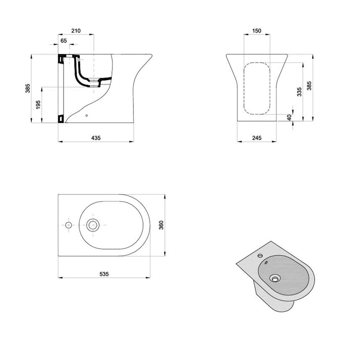 SANITANA S10074234900000 NEXO Bidé Compacto 54 Blanco