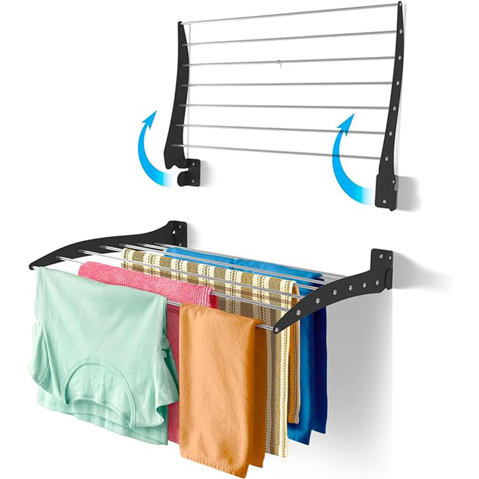 ARCOBAÑ 80TEA100N  Tendedero De Pared Abatible Negro 100cm