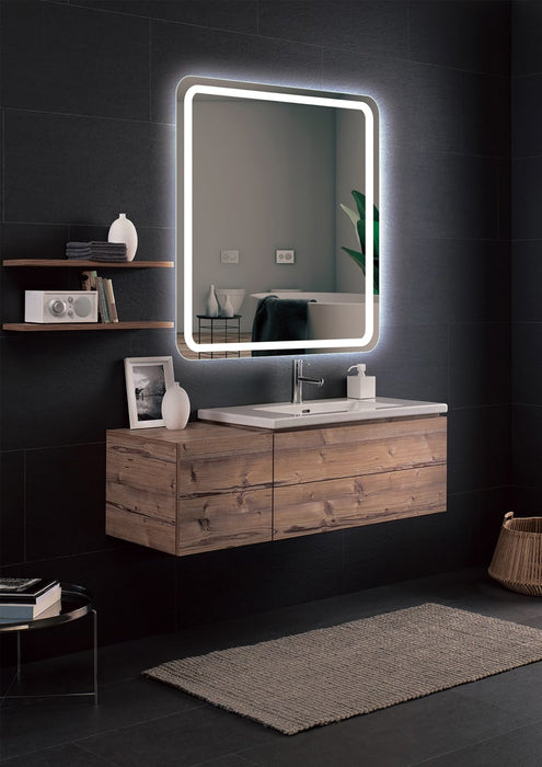 LEDIMEX AUST012/80 AUSTRIA LED Square Mirror Rounded Edge Front Light Chrome 80x80 cm