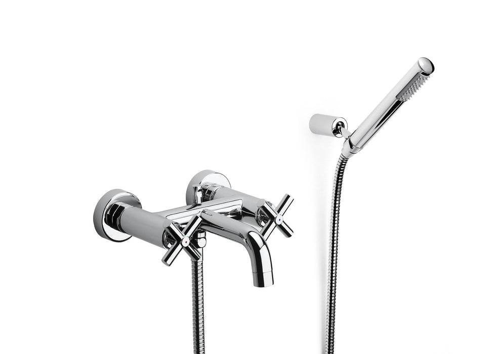 ROCA A5A0143C00 LOFT Grifo Bimando para Baño-Ducha con Inversor Automático y Equipo de Ducha Cromo