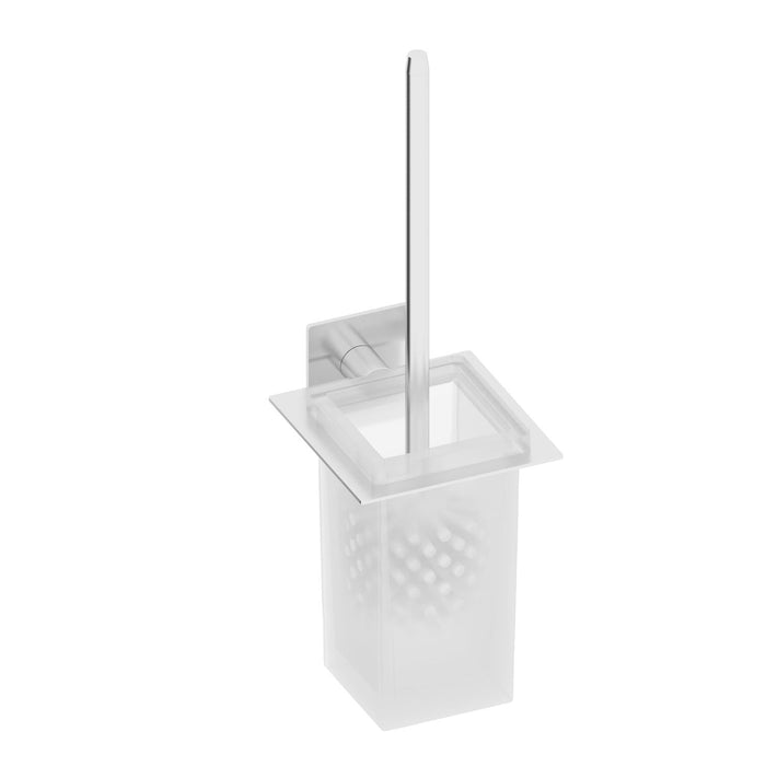 BELTRAN 10261 AMSTERDAM Stainless Steel Electropolished Chrome Adhesive Brush Holder