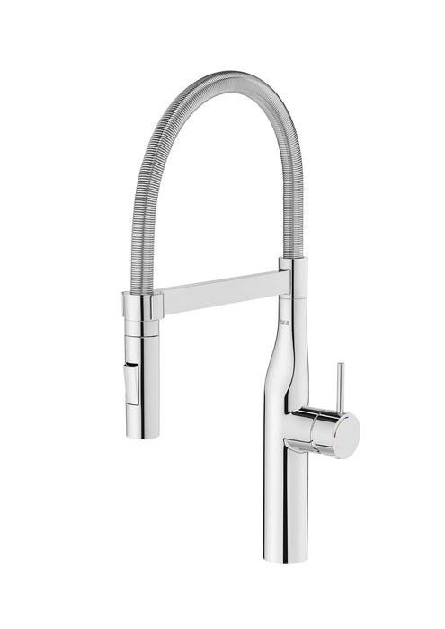 ROCA A5A8A4DC00 GLERA PRO Single-Handle Kitchen Faucet Swivel Spout with Spring and Pull-Out Shower 2 Functions Chrome