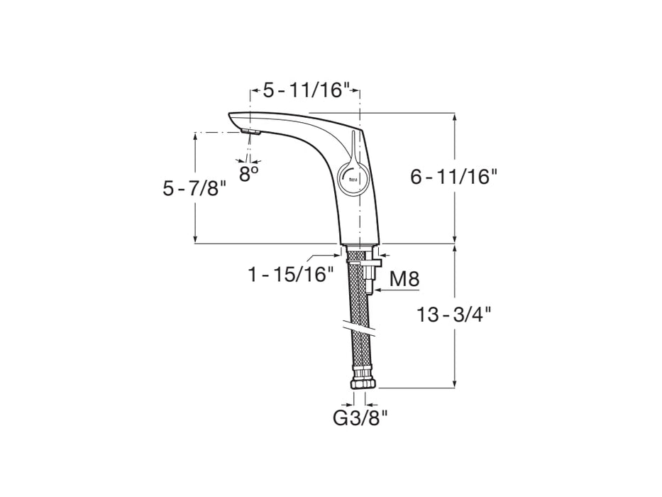 ROCA A5A3B3ARG0 INSIGNIA Single-Handle Sink Faucet with Cold Start Rose Gold