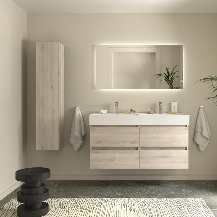 SALGAR 115840 BEQUIA Mueble de Baño 2 pozas Porcelana 120cm Natural