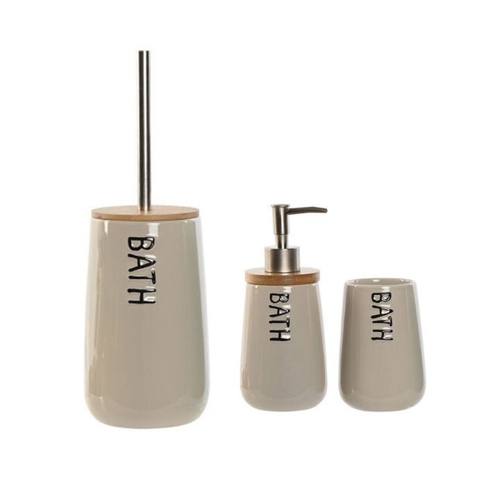 ARCOBAÑ FCESDOSGRESB DOLOMITE  Lote Escobillero + Dosificador/dispensador + Vaso Beige