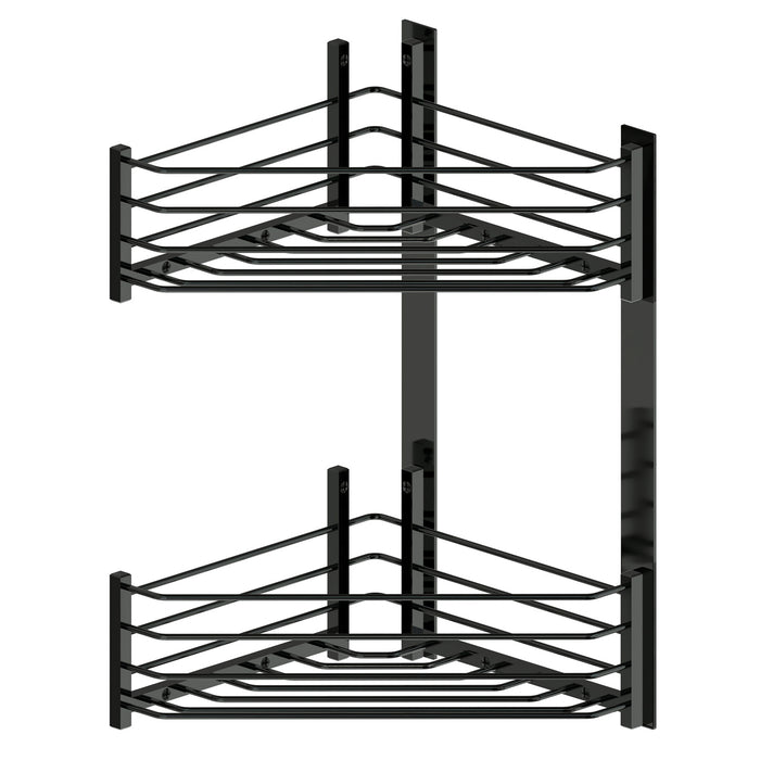BELTRAN 4033 DELUXE Jabonera Deluxe Rincon Doble Cromo Negro Adhesivo