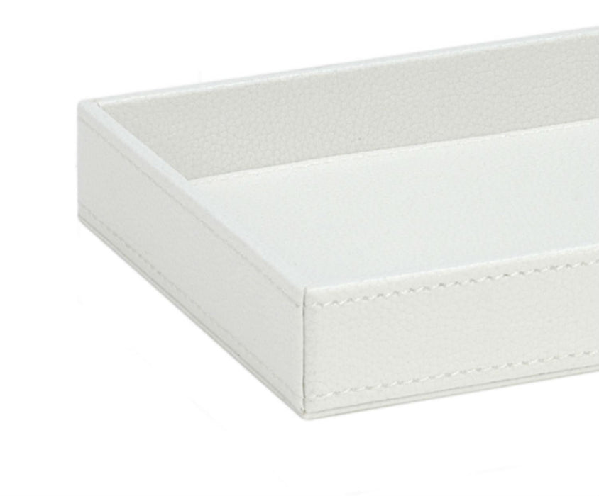 ANDREA HOUSE AX62317 Bandeja Vaciabolsillos Efecto Piel Blanco