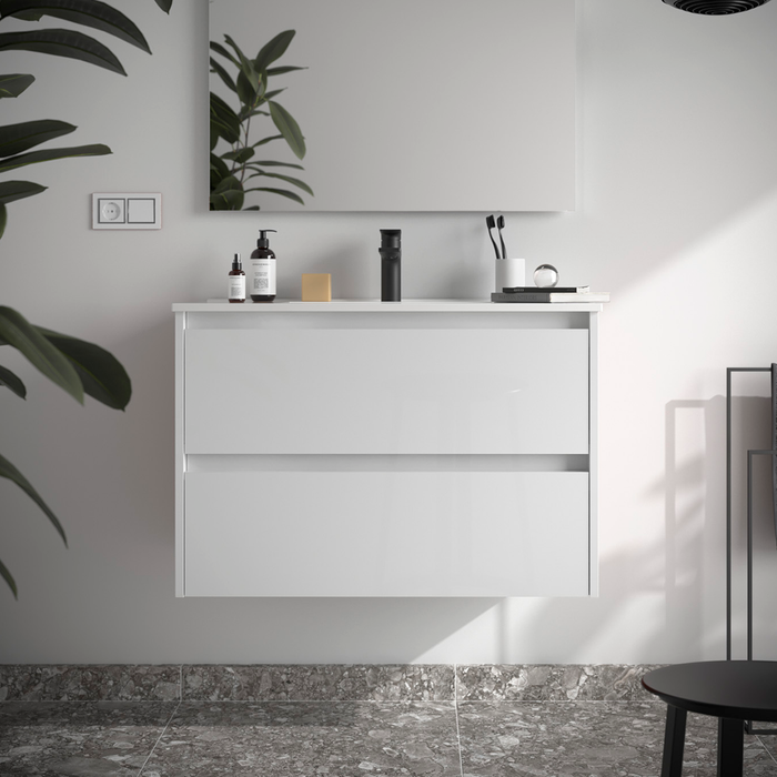 SALGAR NOJA Glossy White Furniture+Sink