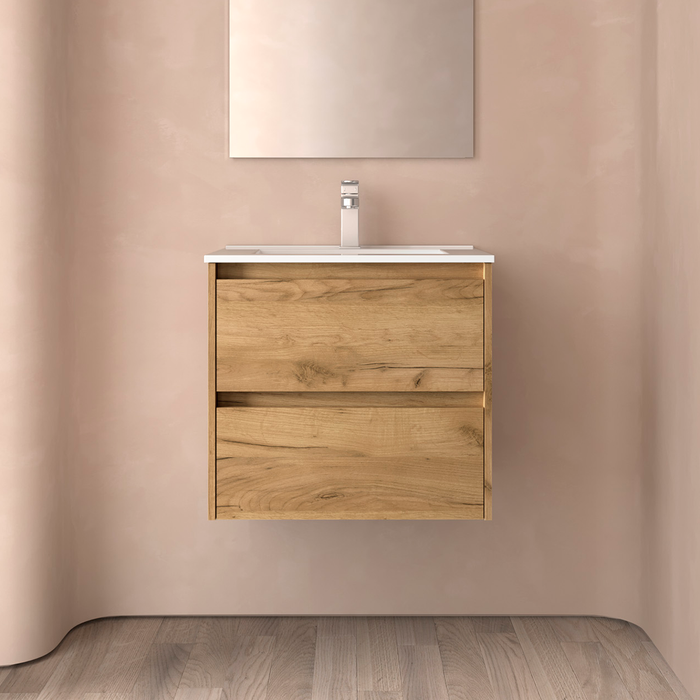SALGAR NOJA Bathroom Furniture with Sink 2 Drawers African Oak Color