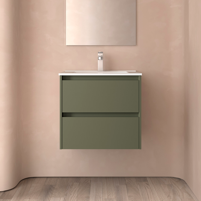 SALGAR NOJA Bathroom Furniture with Sink 2 Drawers Matte Green Color