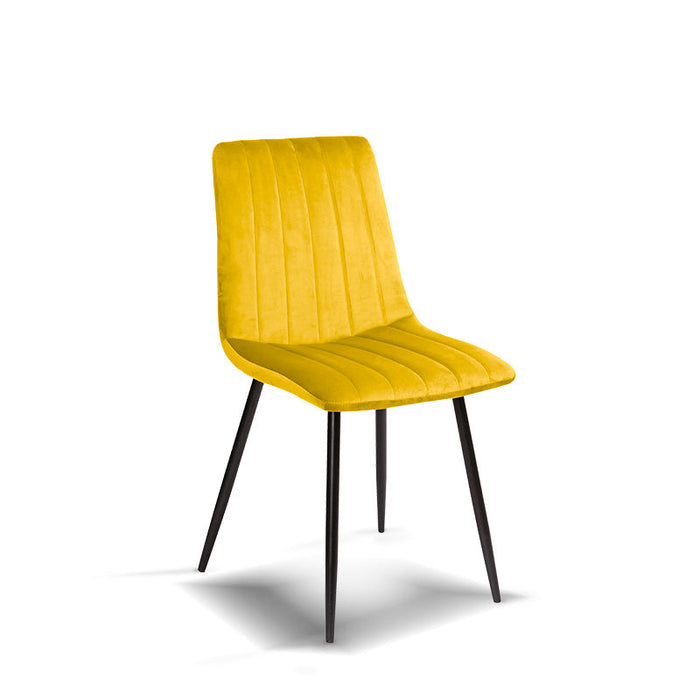 FURNITURE STYLE FS7066MOSTVEL IRIA Pack 4 Sillas de Comedor Terciopelo Color Amarillo