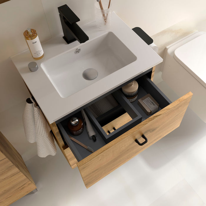 SALGAR INARA Mueble+Lavabo 2C Fondo Reducido Roble África