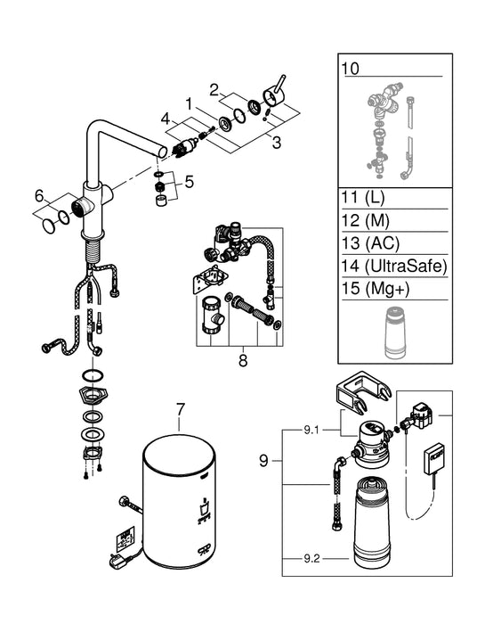 GROHE 13 449 AL1 ESSENCE Caño de bañera grafito cepillado