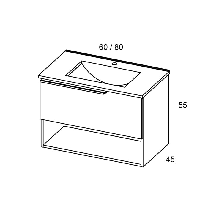 VISOBATH ELEVEN Mueble de Baño con Lavabo Suspendido Blanco Ada Mate Mate