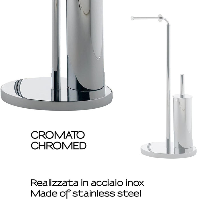GEDY 28321300000 WINNY Columna Portarollo con Escobillero Cromo