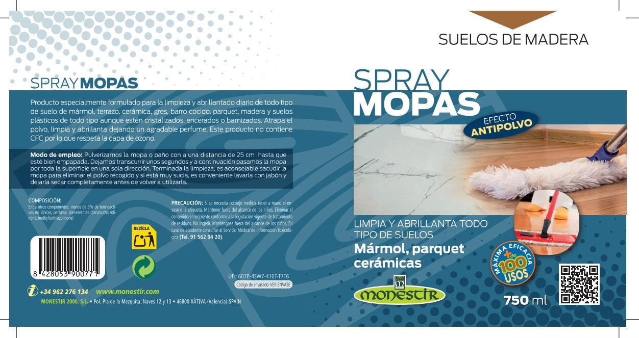 MONESTIR GH022SM Spray Mopa Pulverizador 0,75L