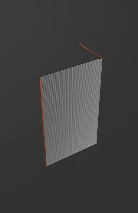 SB_X SCREEN WAVES Mampara Fijo Ducha 8 MM Oro Rosa Vidrio Acanalado