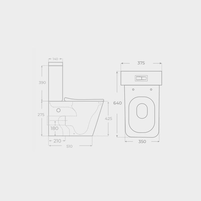 FOSSIL NATURA 01608 FLORENCIA Complete Rimless Toilet Matte Black