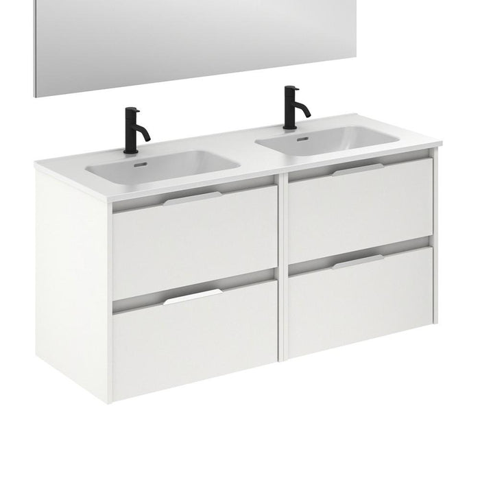 AMIZUVA C0073818 SUKI Bathroom Furniture with Sink 4 Drawers 120 cm White Gloss