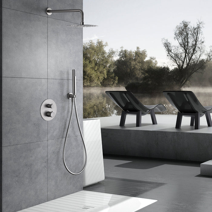 IMEX GTD038/NQ LINE Thermostatic Built-in Shower Set Brushed Nickel